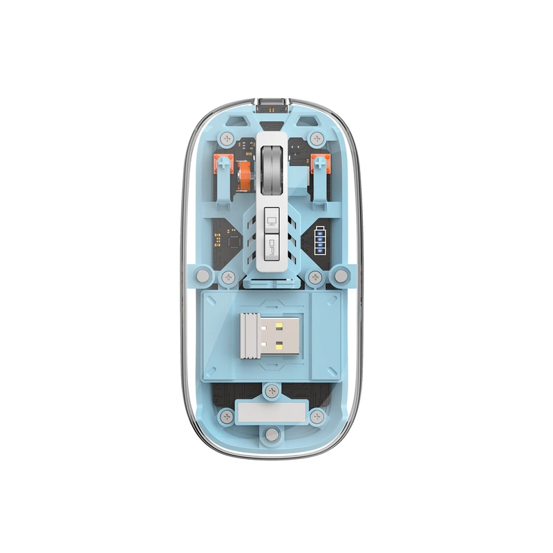 Маніпулятор миша бездротова WIWU Crystal Magnetic Wirless Mouse WM105 (Dual-bluetooth +2.4G three-mode) blue — WIWU