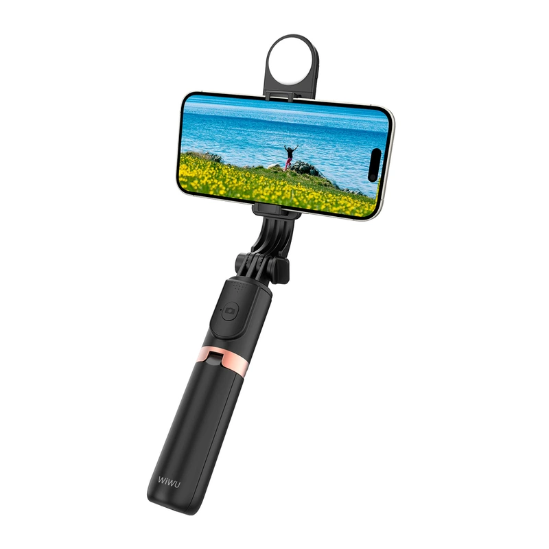 Селфі-трипод WIWU Mini Selfie Stick Wi-SE011 (with filled lights) Black — WIWU