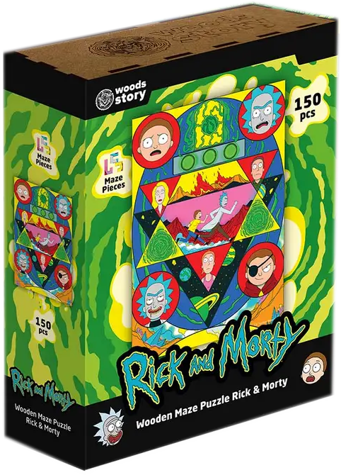 Дерев'яний пазл-лабіринт Rick & Morty™ Космічний лабіринт XL