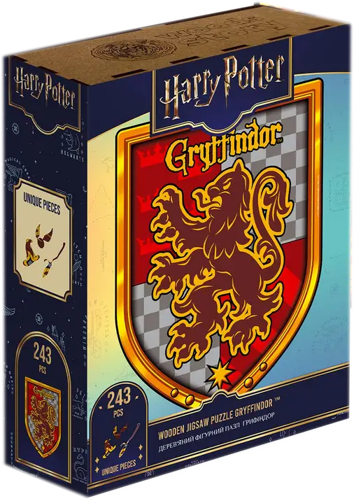 Фігурний дерев'яний пазл Гаррі Поттер Герб Ґрифіндор XL