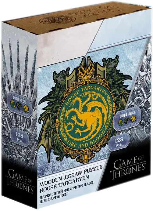 Фігурний дерев'яний пазл Гра Престолів Дім Таргарієнів XL
