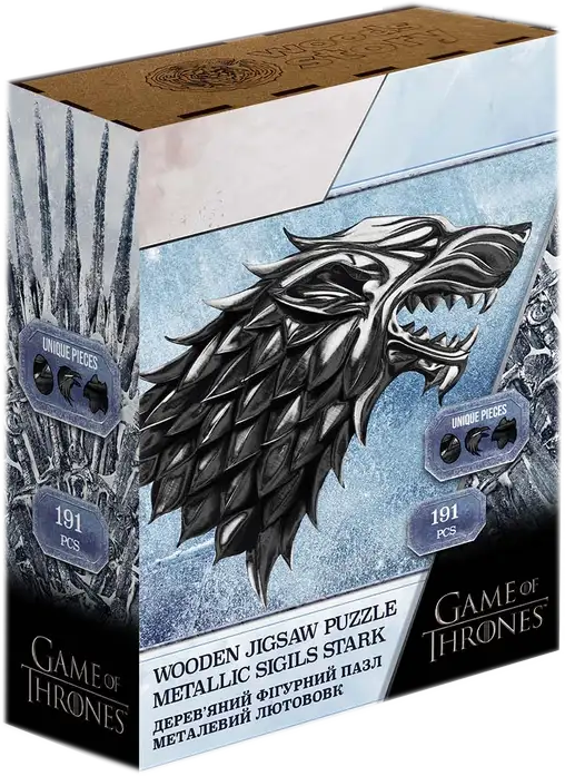 Фігурний дерев'яний пазл Гра Престолів Лютововк Примара XL
