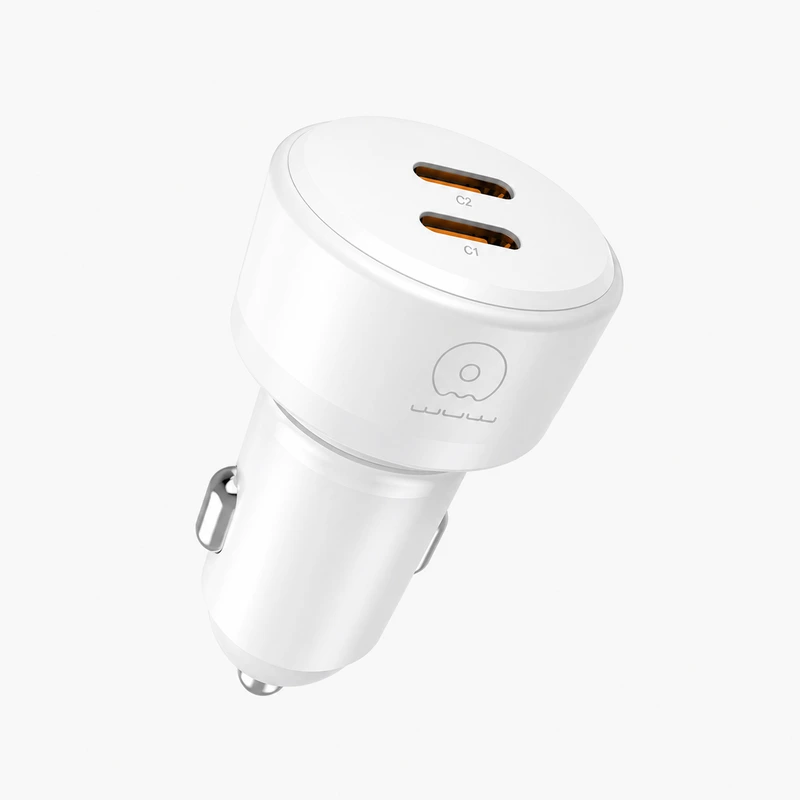 Автомобільний зарядний пристрій WUW-C243 PD20W+ PD20W White