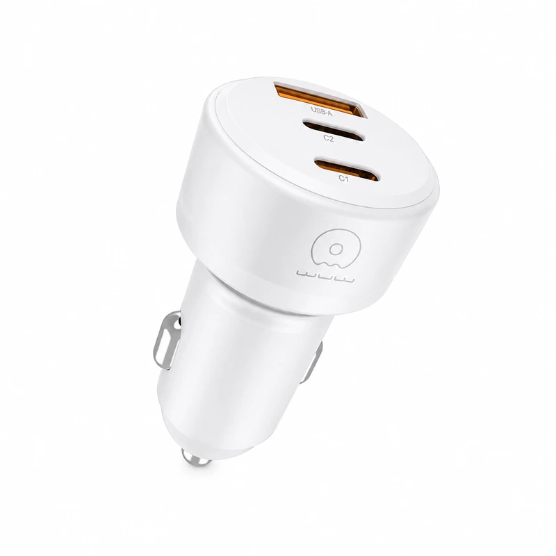 Автомобільний зарядний пристрій WUW-C244 USB20W+PD20W+PD15W White