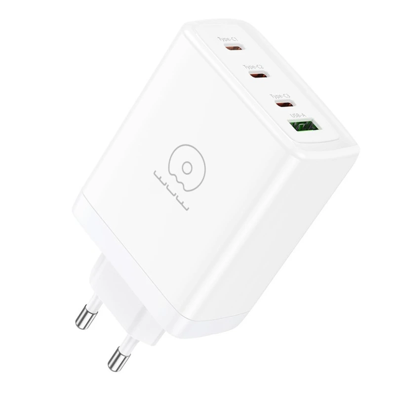 Мережевий зарядний пристрій WUW-C158 1USB 3Type-C + USB A PD100W white