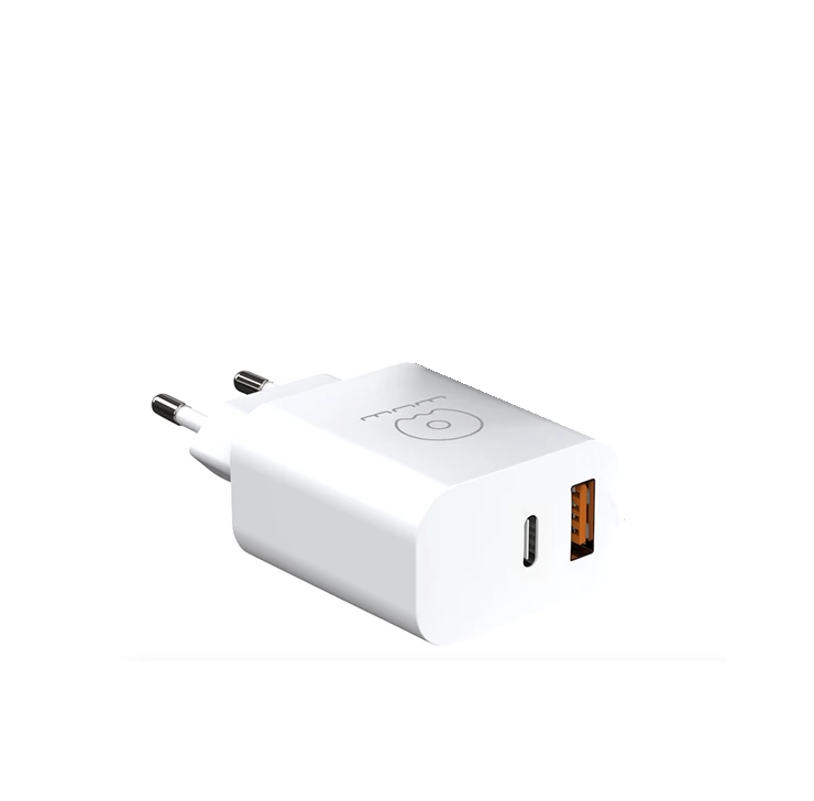 Мережевий зарядний пристрій WUW-C172 20W PD USB-C + USB QC3.0 18W black — WUW