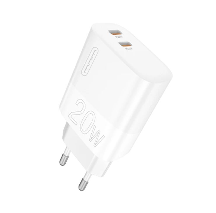 Мережевий зарядний пристрій WUW-C193 PD20W Charger USB C + USB C white — WUW