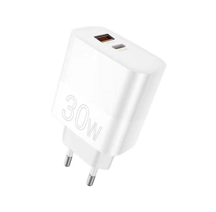 Мережевий зарядний пристрій WUW-C208 30W PD USB-C + USB QC3.0 18W white