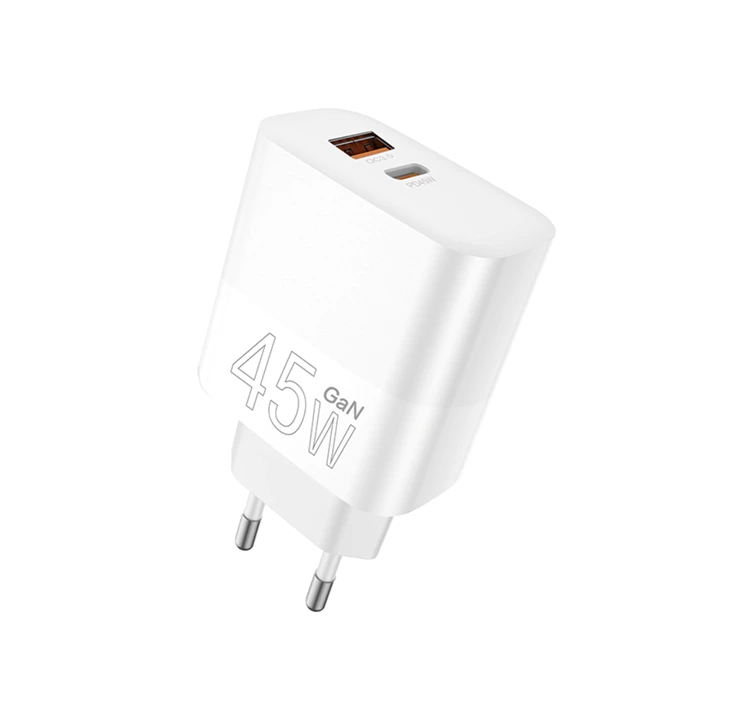 Мережевий зарядний пристрій WUW-C209 45W PD USB-C + USB QC3.0 18W white