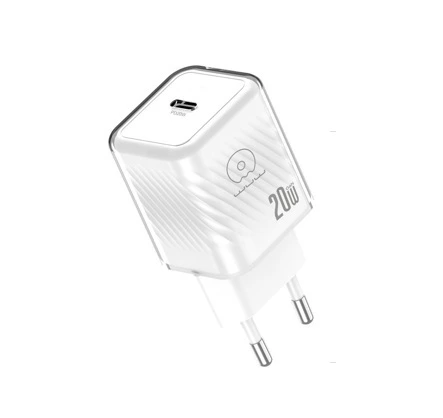 Мережевий зарядний пристрій WUW-C225 20W Gan Charger USB C white — WUW