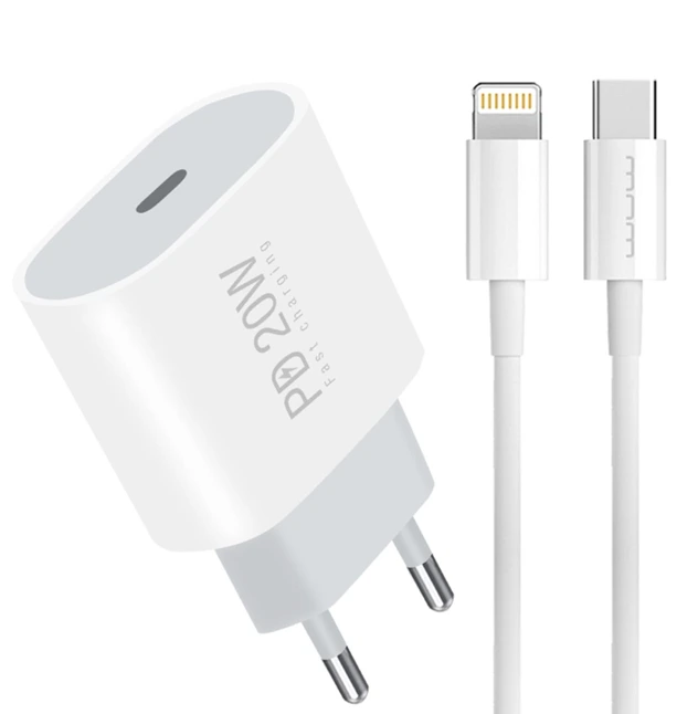 Мережевий зарядний пристрій з кабелем WUW-T79L PD 20W USB C charger with type c to lightning cable