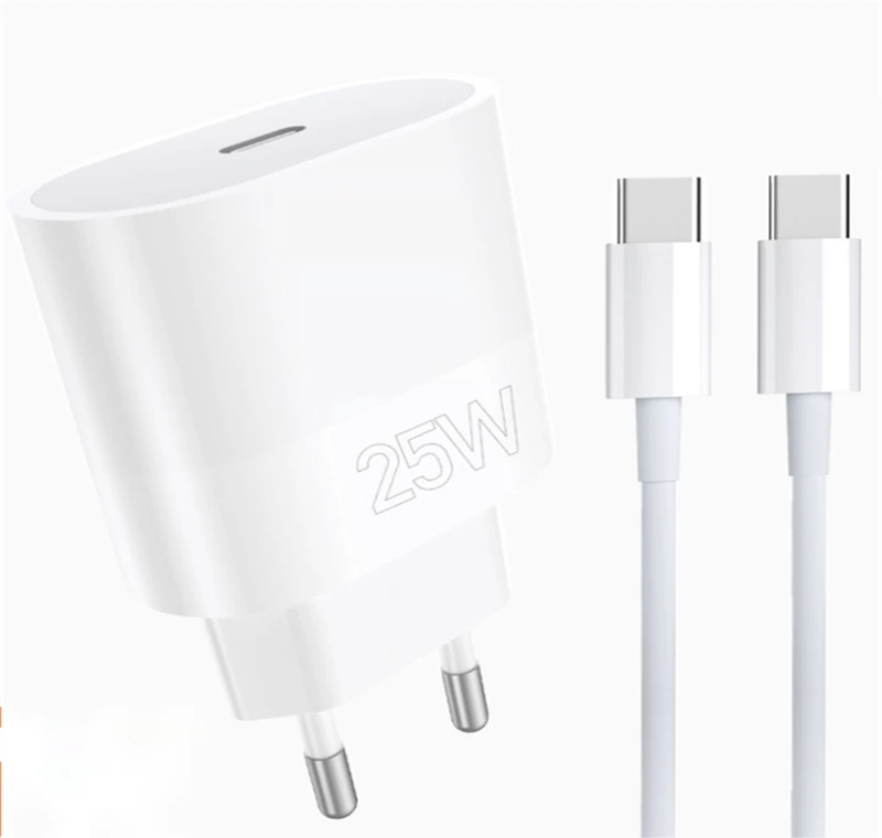 Мережевий зарядний пристрій з кабелем WUW-T86C PD 25W fast charger + USB C to USB C cable set