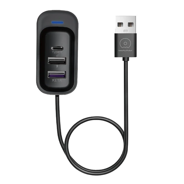 USB-хаб WUW-C245 3-in-1 USB-A  to 2 USB-A, USB-C Black