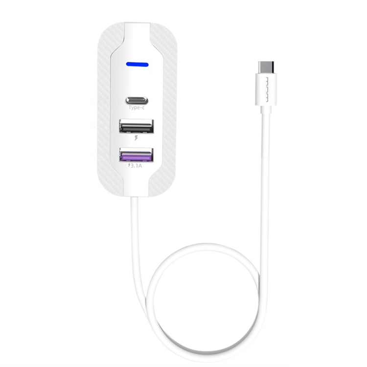 USB-хаб WUW-C246 3-in-1 USB-C to 2 USB-A, USB-C White — WUW