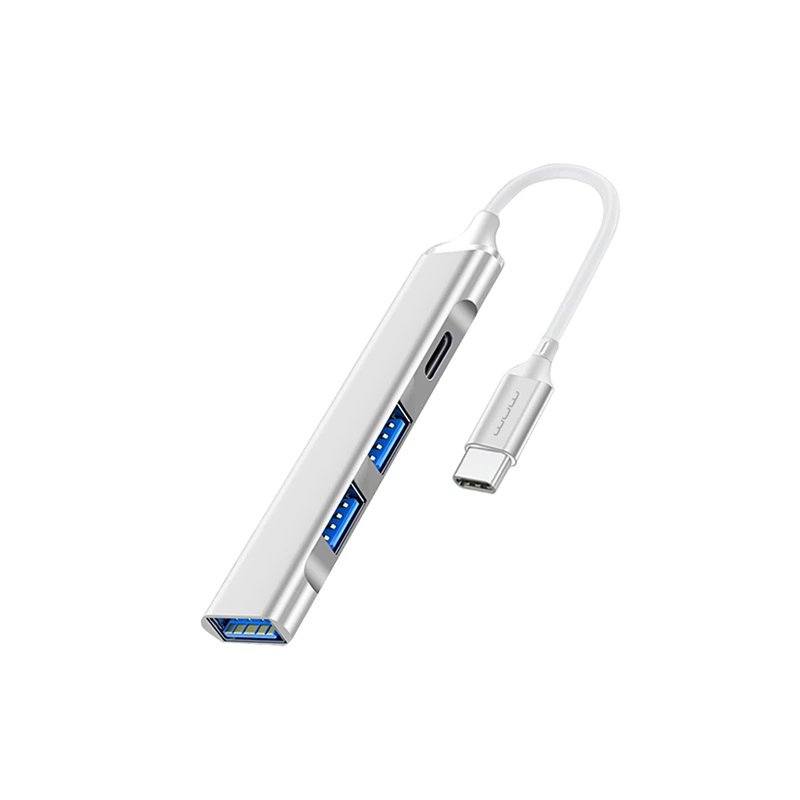 USB-хаб WUW-X236 USB 4-in-1 multifunctional expander, USB3.0 high-speed transmission Silver — WUW