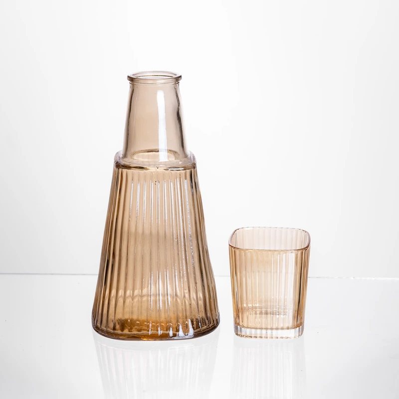 Глечик 1 літр зі склянкою 1 шт по 200 мл Коричневий HP-19-PYF-2 — Yiwu