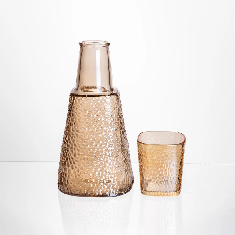 Глечик 1 літр зі склянкою 1 (шт) 200 (мл) графин для компоту соку води лимонаду глечик для напоїв Коричневий HP-19-PYF-4 — Yiwu