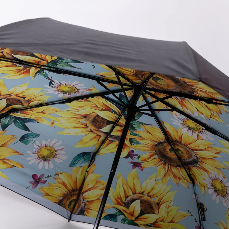 Парасолька механічна елегантна з принтом міцна надійна з поліестеру діаметр 100 см Жовтий HP-23-14Y — Yiwu