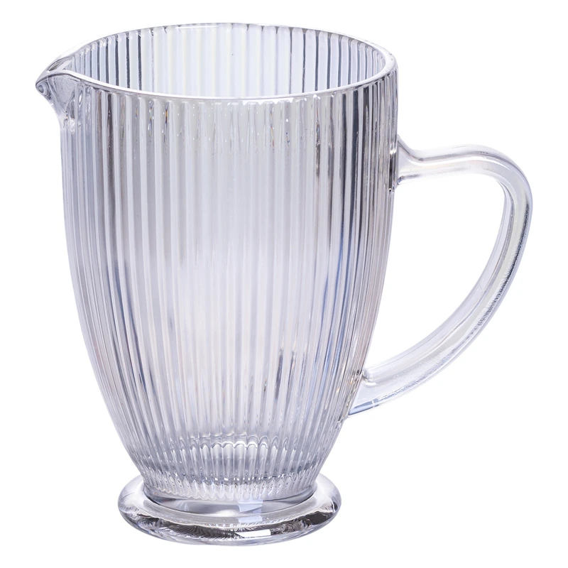 Глечик скляний 1,2 л ребристий фігурний HP7118RB — Yiwu