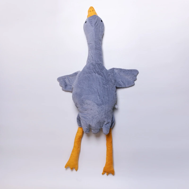 М'яка іграшка-подушка з пледом усередині Гусак-обіймусь 135 (см) іграшка плед 3 в 1 дитячий плюшевий плед Сірий 520-6G
