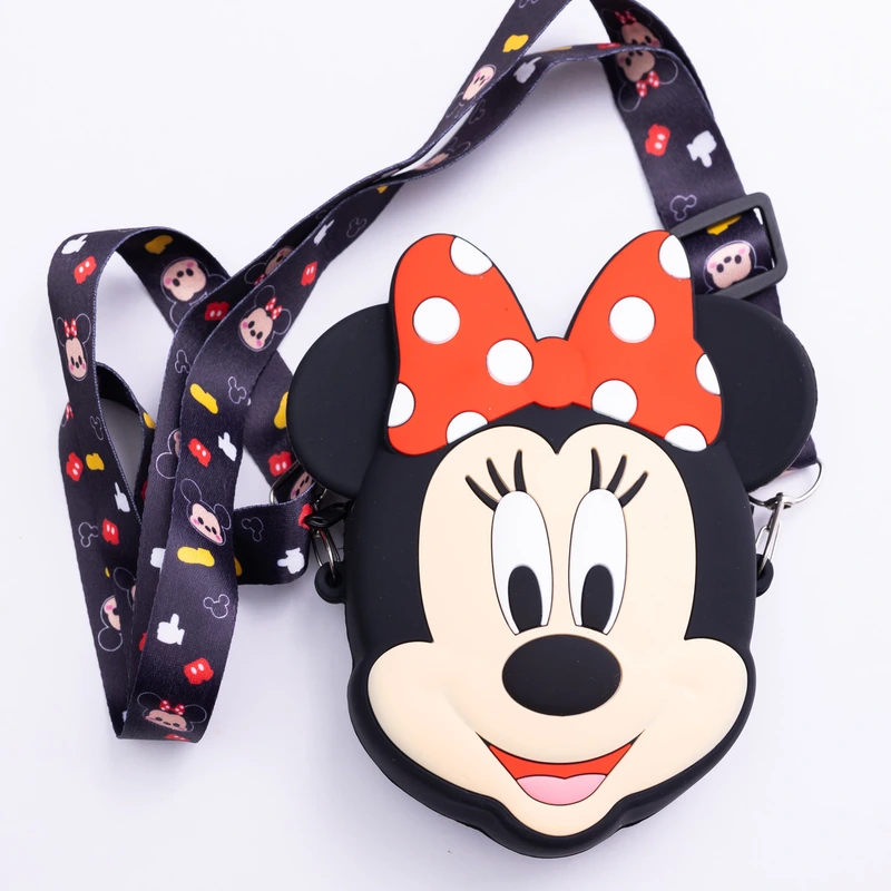 Дитяча силіконова сумка Мінні Маус 15×13×3 (см) через плече Чорна HP-55-9B — Yiwu