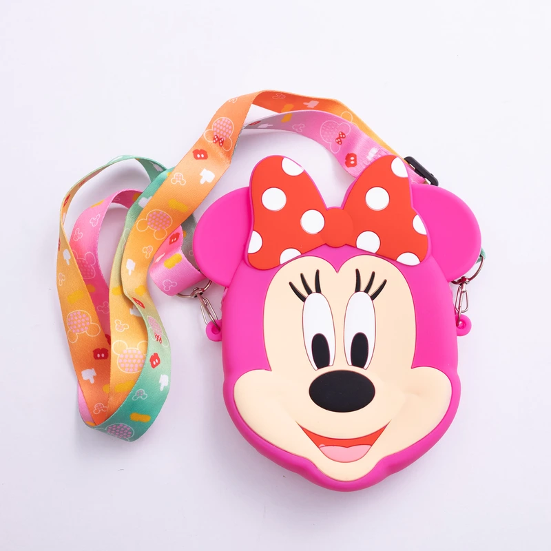 Дитяча силіконова сумка Мінні Маус 15×13×3 (см) через плече Малинова HP-55-9PP — Yiwu
