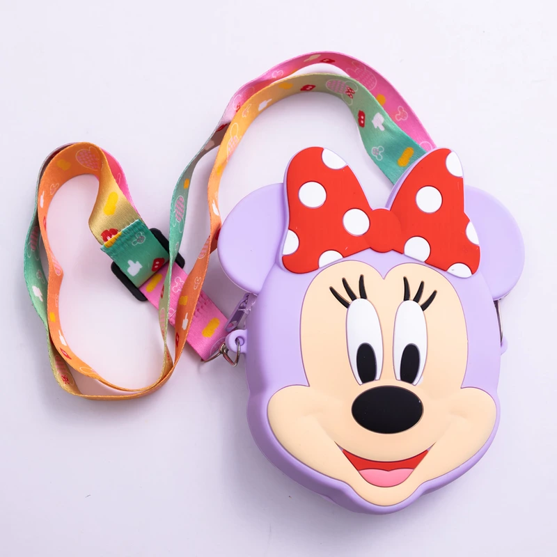 Дитяча силіконова сумка Мінні Маус 15×13×3 (см) через плече Фіолетова HP-55-9V — Yiwu