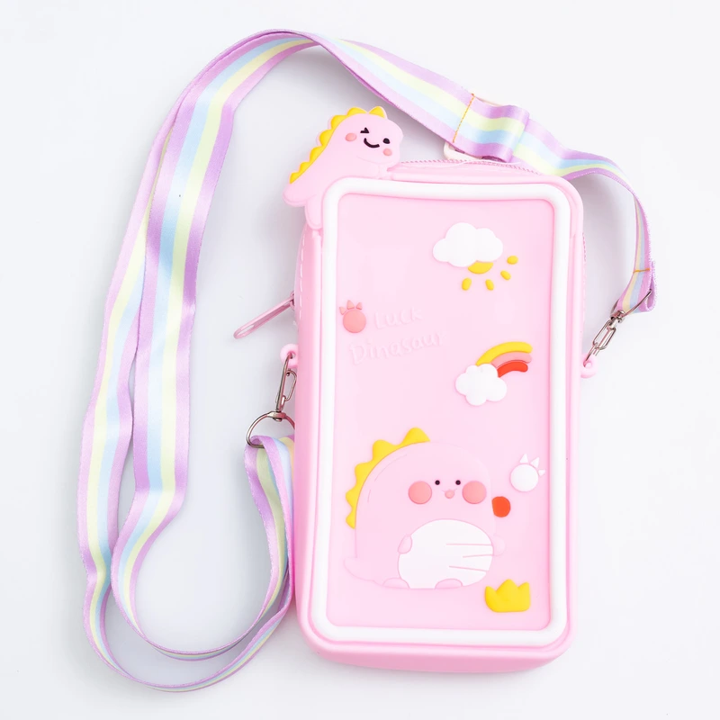 Дитяча силіконова сумочка-гаманець 17*10*3 см Рожевий HP-55-20 — Yiwu