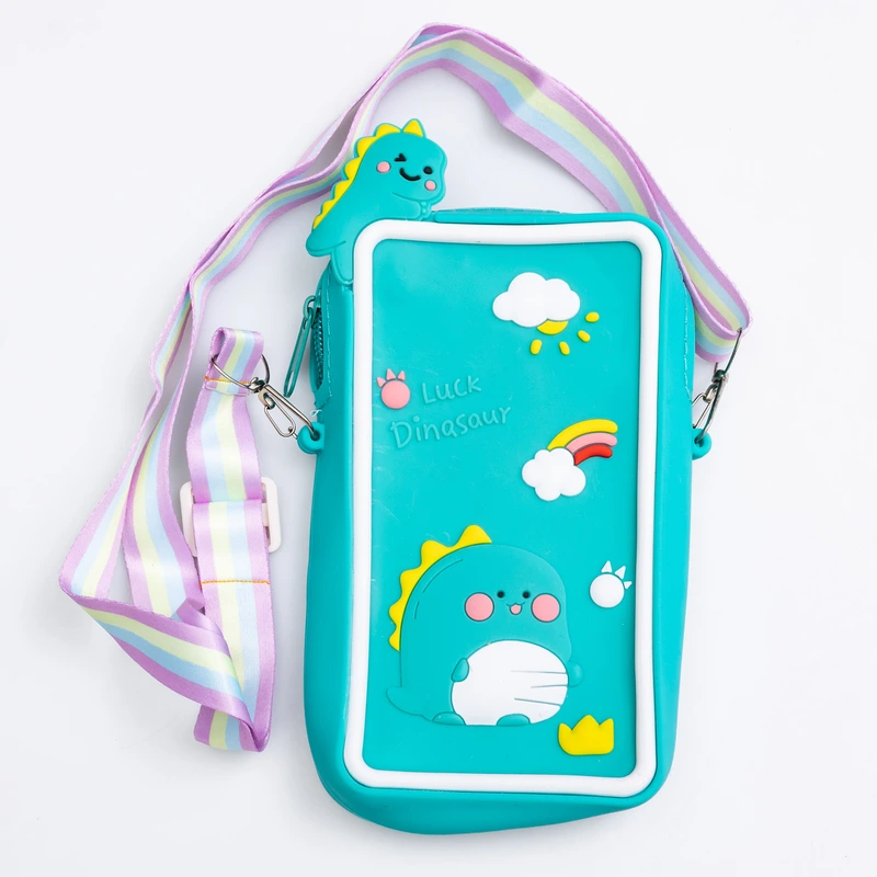 Дитяча силіконова сумочка-гаманець 17*10*3 см Бірюзовий HP-55-20GR — Yiwu