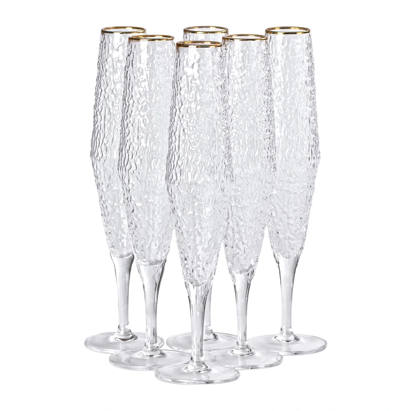 Келихи для шампанського 250 мл, висока ніжка, набір із 6 штук HP-16-4 — Yiwu