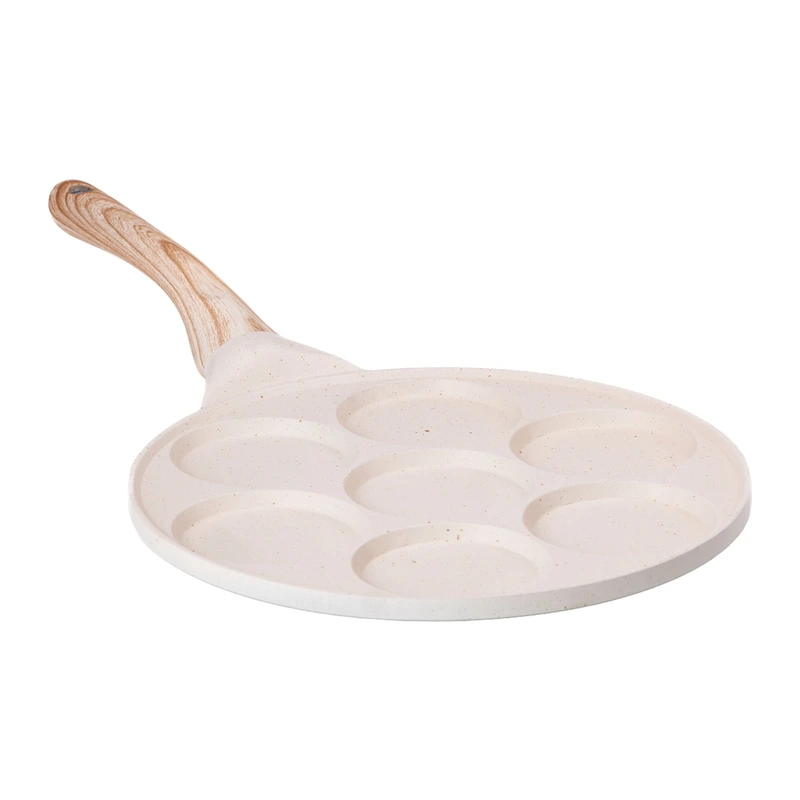 Сковорода з антипригарним покриттям 26 см для млинців, яєць та оладок 7-сегментна кругла бежева HP-39-582-W — Yiwu