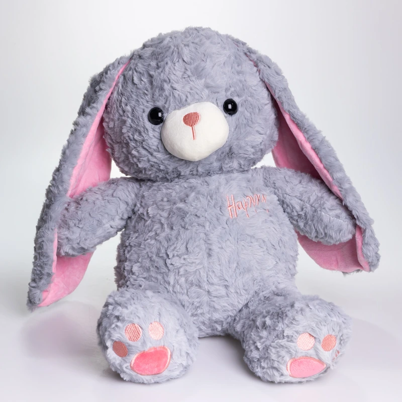 М'яка іграшка-плед, подушка 3 в 1 Зайчик плед в іграшці 35×32×40 (см) дитячий плед іграшка Сірий 509-9G