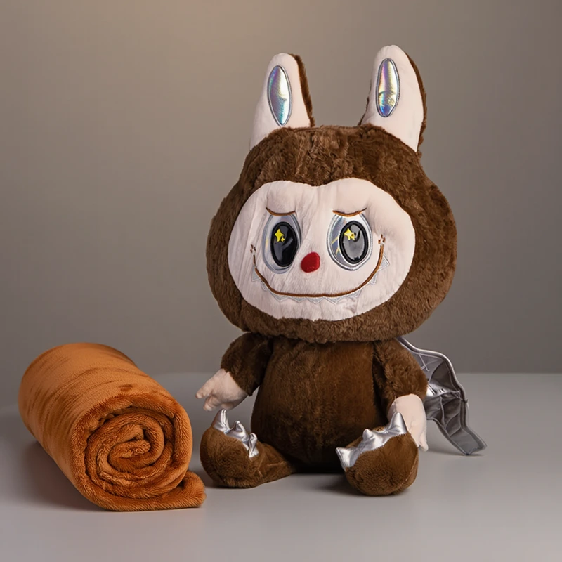 М'яка іграшка-плед, подушка 3 в 1 Labubu Brown Dragon плед в іграшці дитячий плед іграшка Лабубу Коричневий 520-29BR