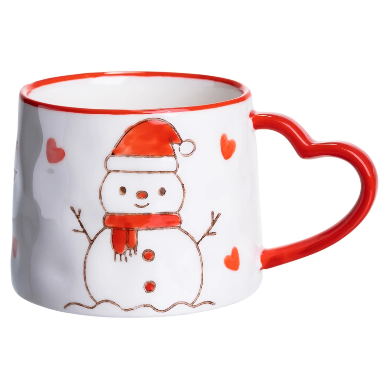 Новорічна порцелянова чашка Сніговик 350 (мл) Yiwu FM-CS-55A — Yiwu