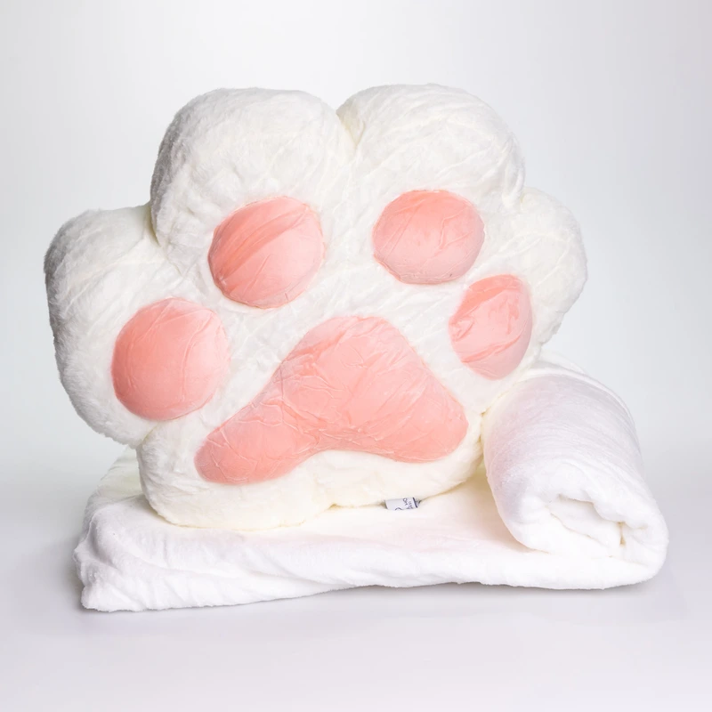 М'яка іграшка-подушка з пледом і муфтою Лапка 40×40×25 (см) іграшка плед 3 в 1 дитячий плюшевий плед Білий 520-18W