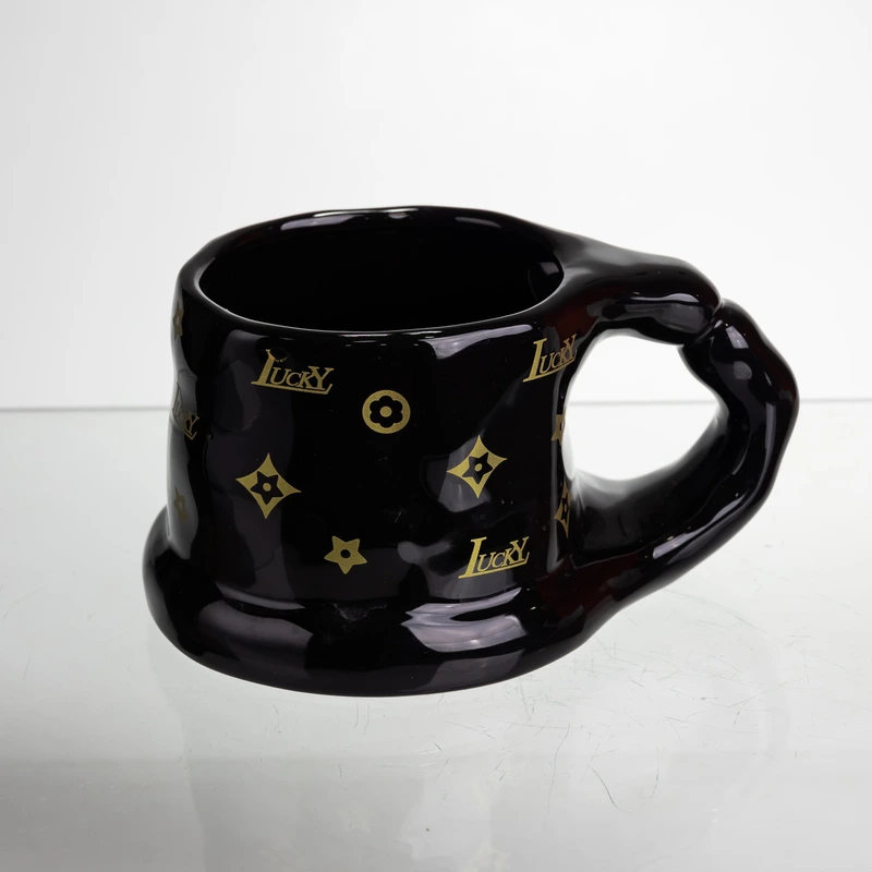 Чашка порцелянова 500 (мл) оригінальна кружка на подарунок чашка для чаю та кави Чорний FM-11B