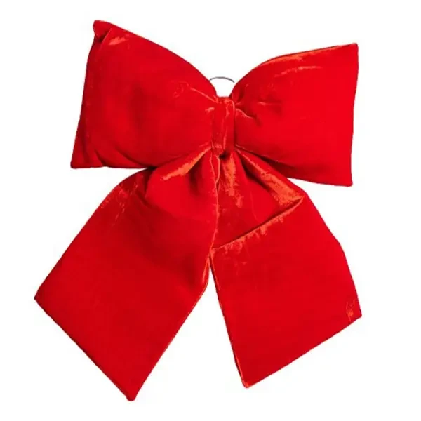 Оксамитовий бант для декору на ялинку 55×70 (см) Червоний CR-2-13 — Yiwu
