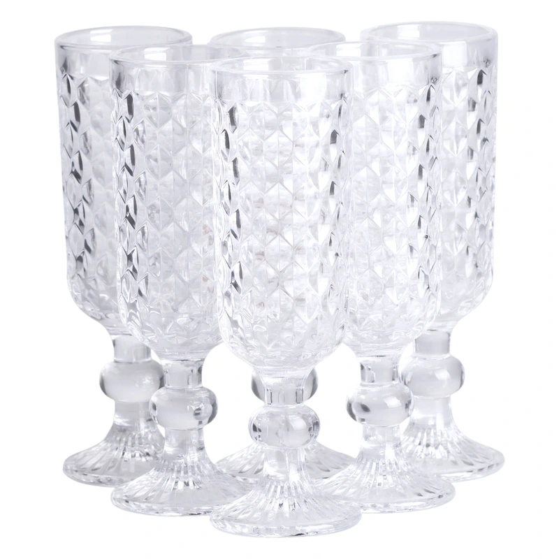 Набір келихів для шампанського 6 штук 160 мл скляні HP-19-103 — Yiwu