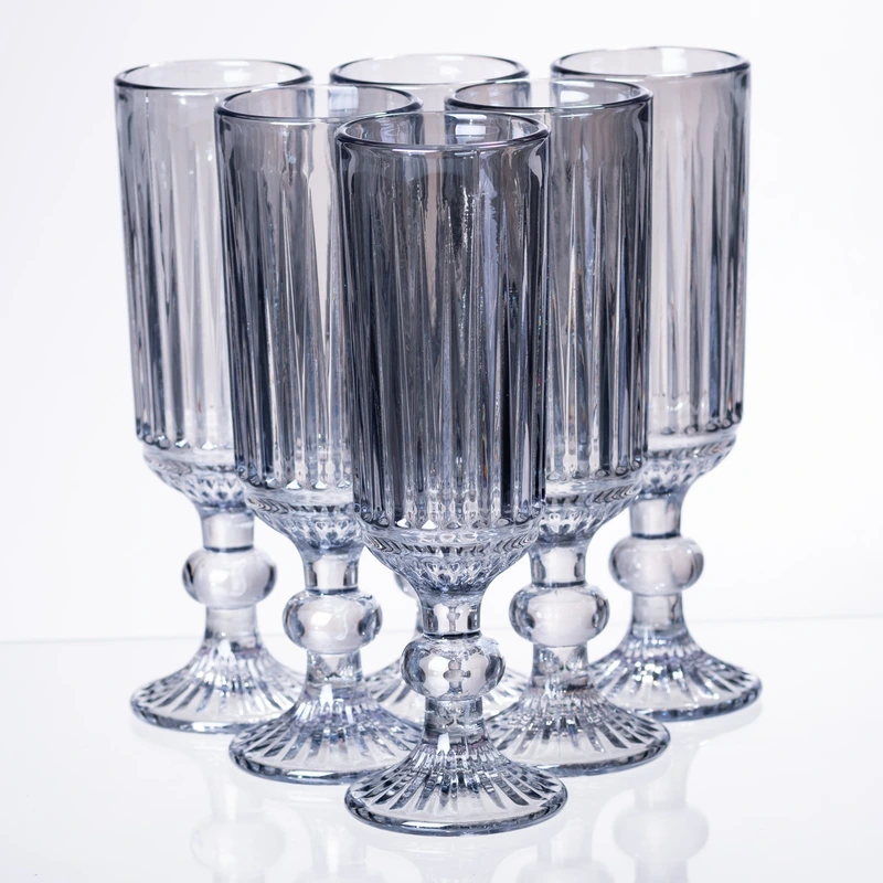 Набір келихів для шампанського 6 штук 160 (мл) Блакитний HP-19-67 — Yiwu