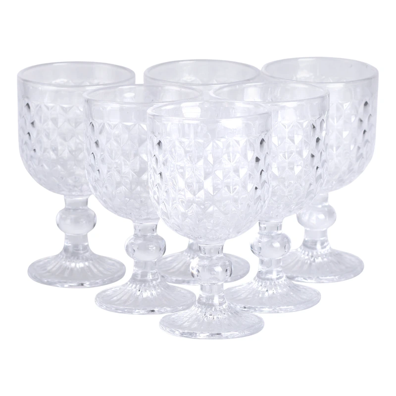 Набір келихів для вина 6 шт по 220 мл на низькій ніжці Прозорий HP-19-104 — Yiwu
