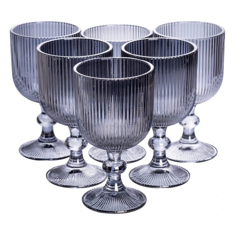 Набір келихів для вина 6 (шт) по келихи під вино 300 (мл) на ніжці келихи винні Сірий HP-19-7115G — Yiwu