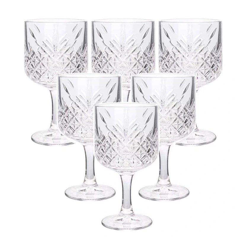 Келихи для вина на високій ніжці набір 6 шт винний келих скляний прозорий 400 мл HP-YH-44 — Yiwu