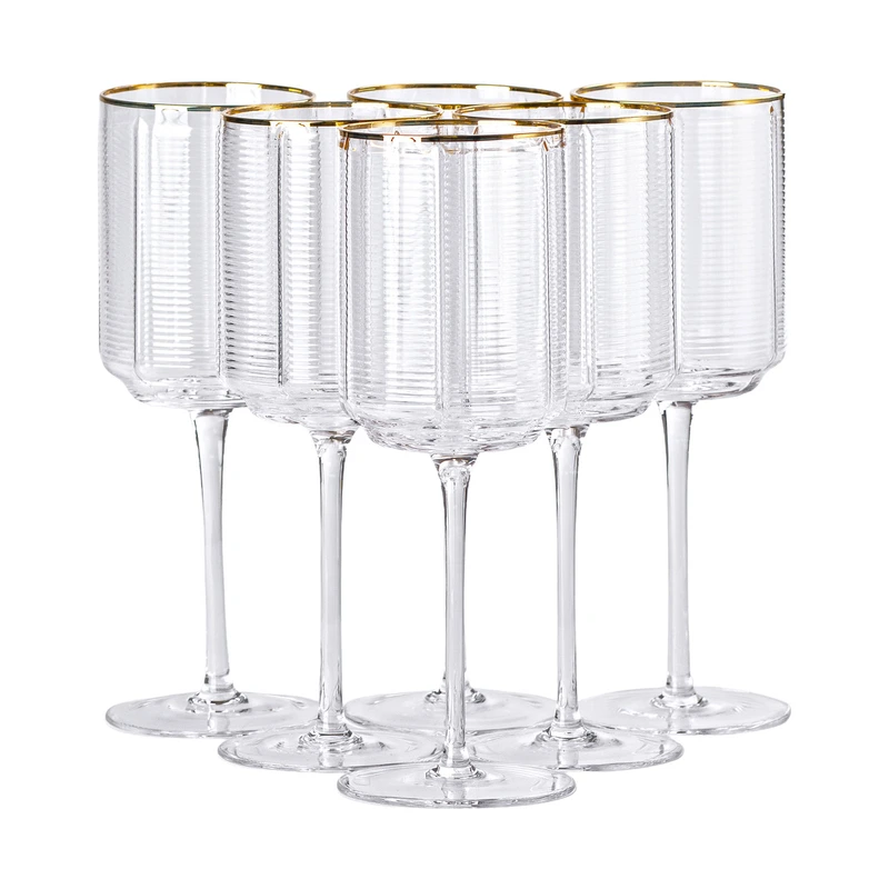 Набір з 6 високих келихів з тонкою ніжкою, 450 мл, для вина HP-16-13 — Yiwu