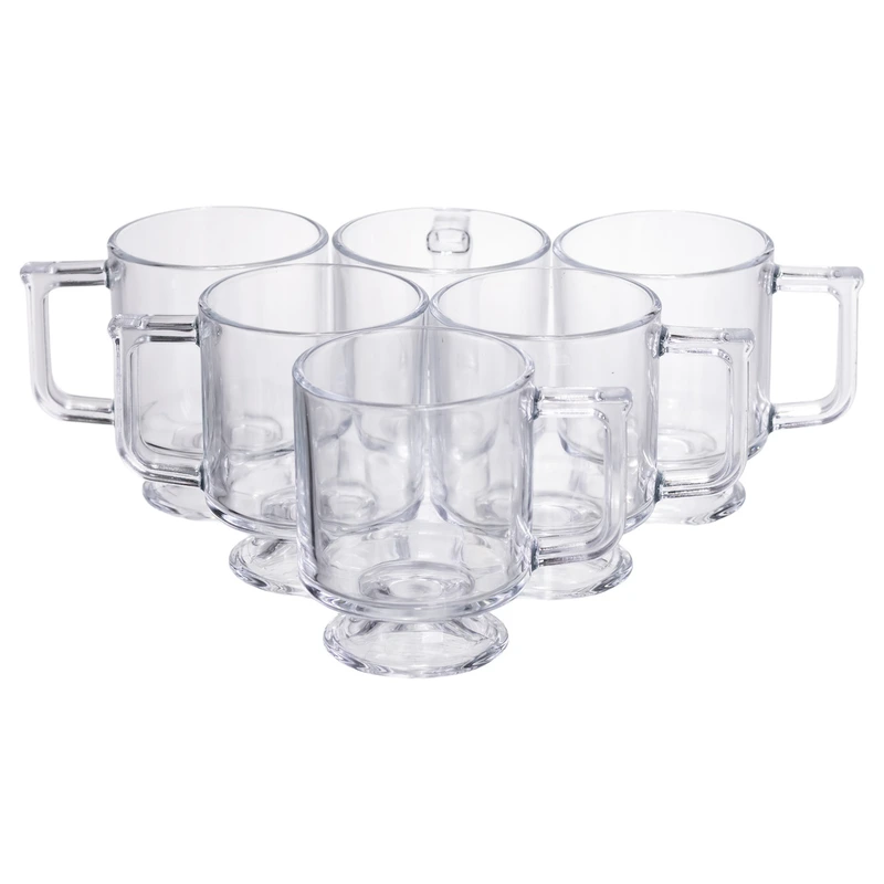 Набір чашок 6 шт для чаю та кави Goblet по 300 (мл) кружки скляні Прозорий HP-19-L6
