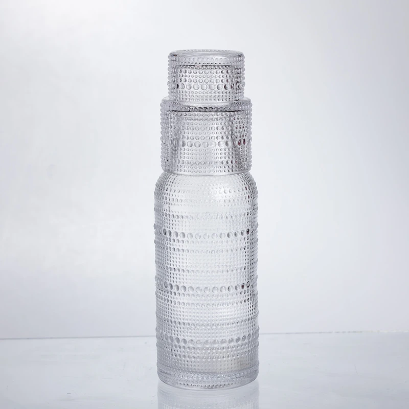 Глечик 700 мл зі склянкою 1 (шт) графин для компоту соку води лимонаду глечик для напоїв Прозорий HP-19-L1 — Yiwu