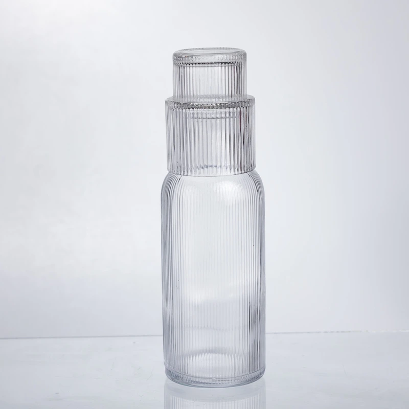 Глечик 700 мл зі склянкою 1 (шт) графин для компоту соку води лимонаду глечик для напоїв Прозорий HP-19-L3 — Yiwu