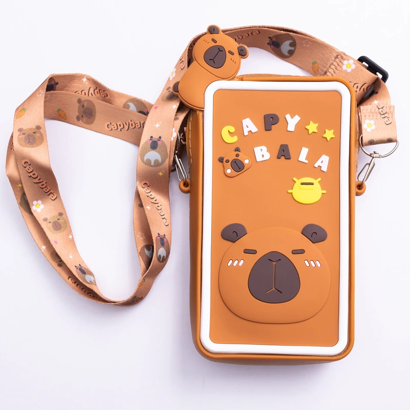 Дитяча силіконова сумочка-гаманець 7*10*3 см Коричневий HP-55-17BR — Yiwu