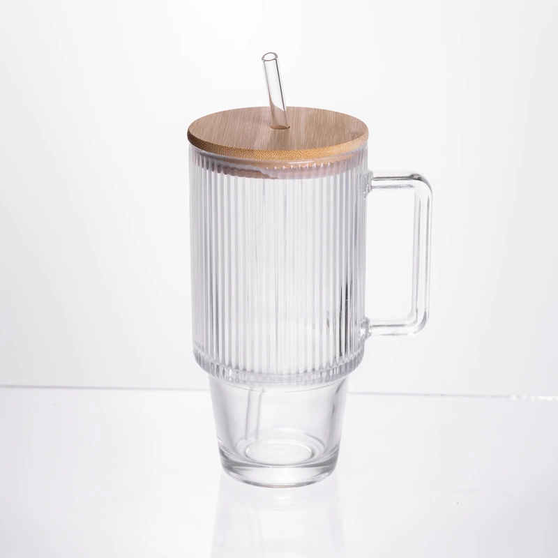 Кружка скляна з кришкою і трубочкою 750 (мл) HP-19-48