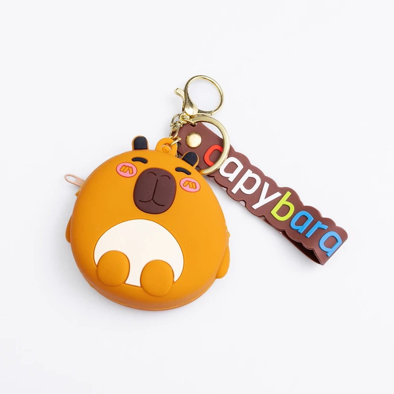 Дитячий гаманець-брелок Капібара 7,5×7×2,5 (см) з ремінцем і карабіном HP-55-11BR — Yiwu