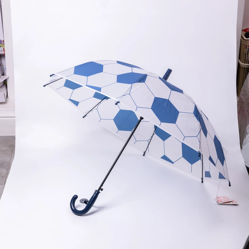 Класична дитяча парасолька-тростина напівавтомат з поліестеру 8 спиць діаметр 82 см Синя HP-23-9BL